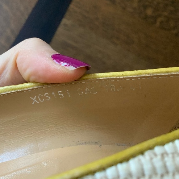 Vintage VALENTINO GARAVANI Raffia Leather Cream Wood Heels Size 41 Authentic - Picture 9 of 16